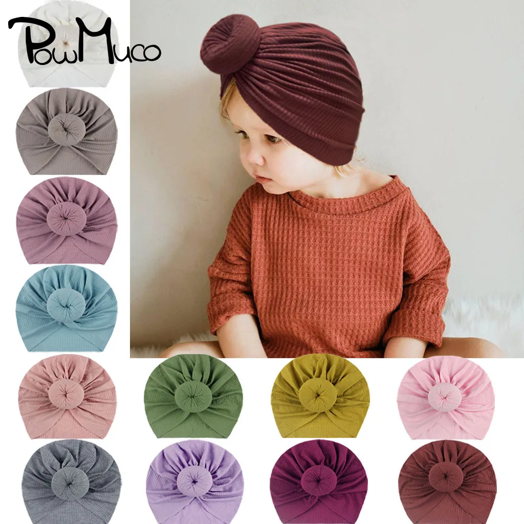 

Powmuco 18*17 см однотонные полосатые нейлоновые шляпы ручной работы пончик для маленьких девочек кепки с узлом детские головные уборы аксессуары для одежды