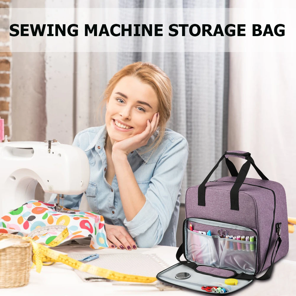 Bolsas de mano de bolsillo para herramientas de costura, bolsos de mano pr&aacute;cticos, multifunci&oacute;n, a prueba de agua, para almacenamiento de m&aacute;quina de coser con estuche de bolsillo m&uacute;ltiple-2