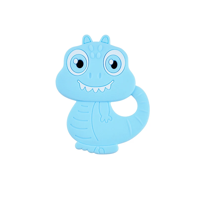 Mordedor de silicona de grado alimenticio para beb&eacute;, mordedor sin BPA para dentici&oacute;n, accesorios para chupete de lactancia, de dinosaurio de dibujos animados, 1 unidad-3