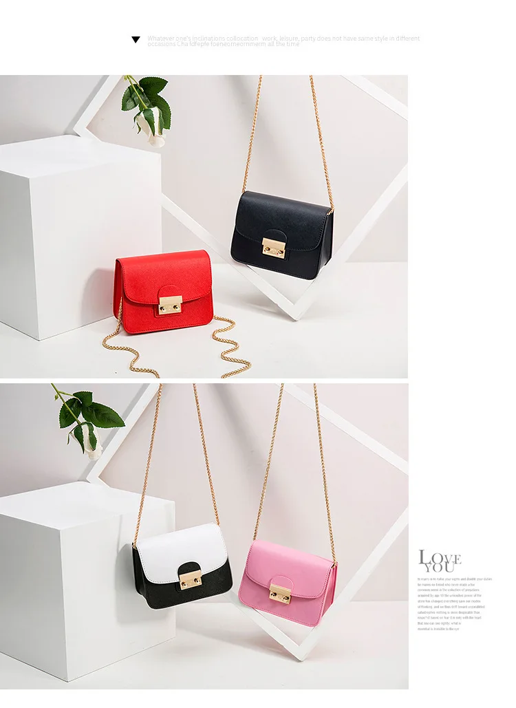 

Ladies Bag New 2021 Messenger Bag Female Chain Small Square Bag Korean Fashion One Shoulder Messenger Small Bag