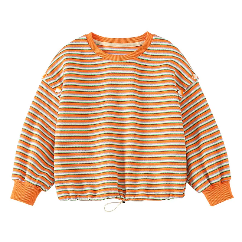 

Fall 2021 new cuhk tong han edition stripe fleece removable backing of the girls long-sleeved jacket unlined upper garment of