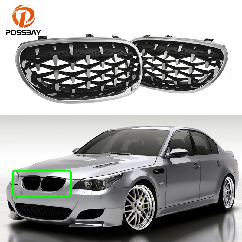 

Car Racing Diamond Kidney Grille Front Bumper Grilles Meteor Style Grills for BMW 5-Series E60 Sedan E61 Touring M5 2003-2011