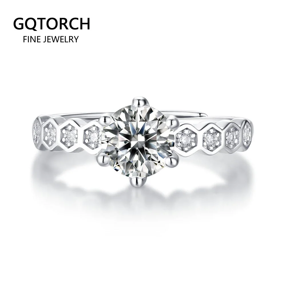 

9 Stars Bling 925 Sterling Silver Rings With Moissanite Diamond Round Brilliant Cut Ladys Wedding Rings Engagement Jewelry