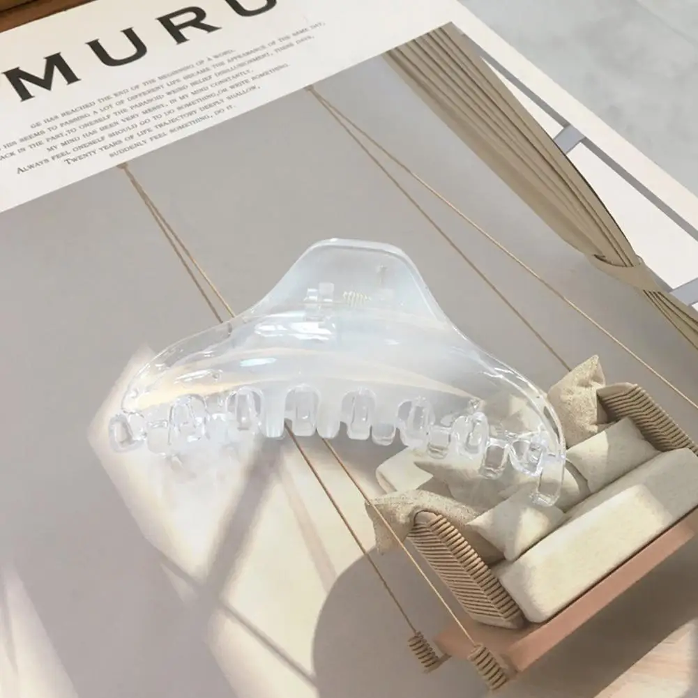 

Vintage Hair Clip Transparent Hair Claws Crab Color Acrylic Barrette Simple Elegant Hair Accessories Ponytail Clip Crabs