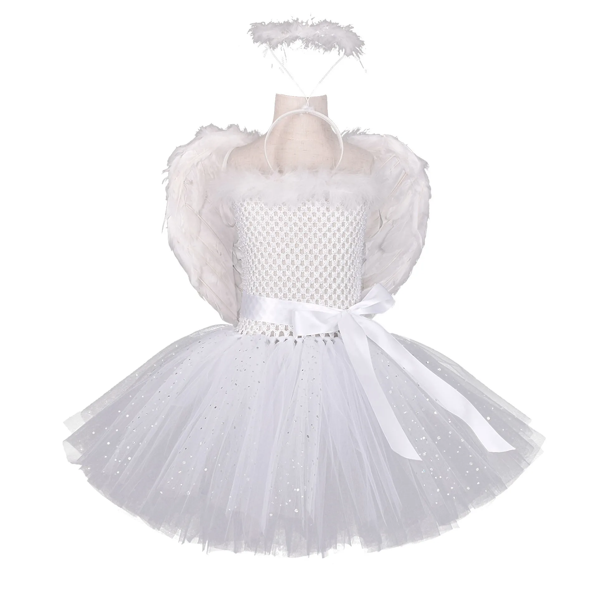 

2020 Girls angle Tutu Dress Girl Birthday Party Dresses Kids Girls Halloween Performance Cosplay Costumes