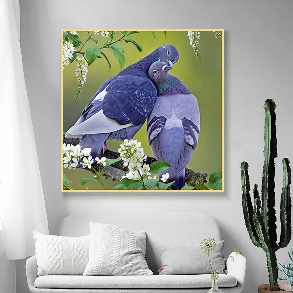 Полноразмерная 5D картина сделай сам вышивка крестиком Птицы голубь 3D Алмазные