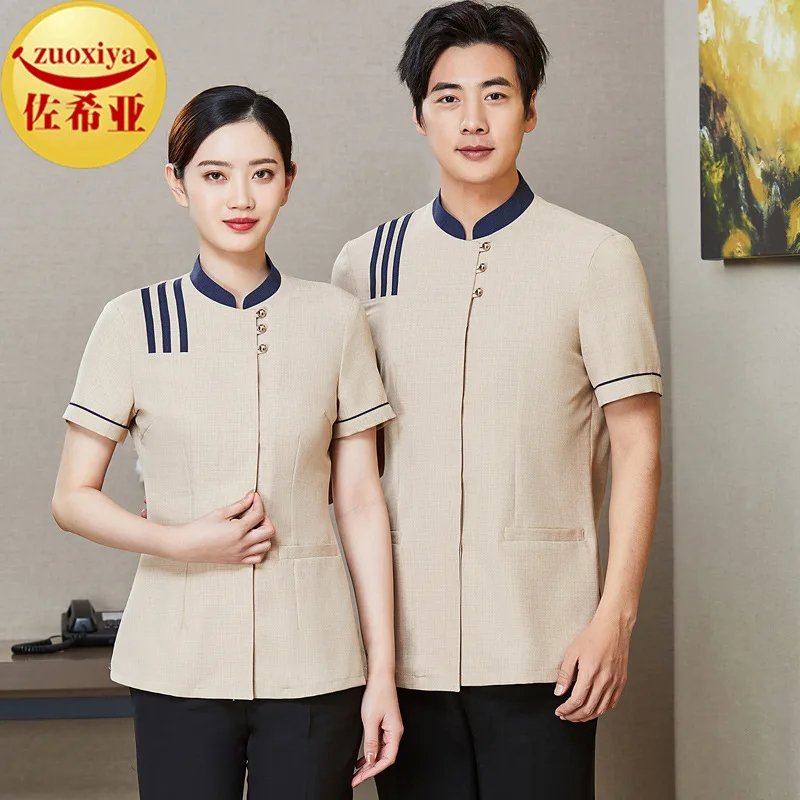 

Распродажа 2020, униформа для гостиниц Chaquetas De work Star с коротким рукавом, Женский Летний Тонкий костюм для очистки больницы, Одежда Для Тети