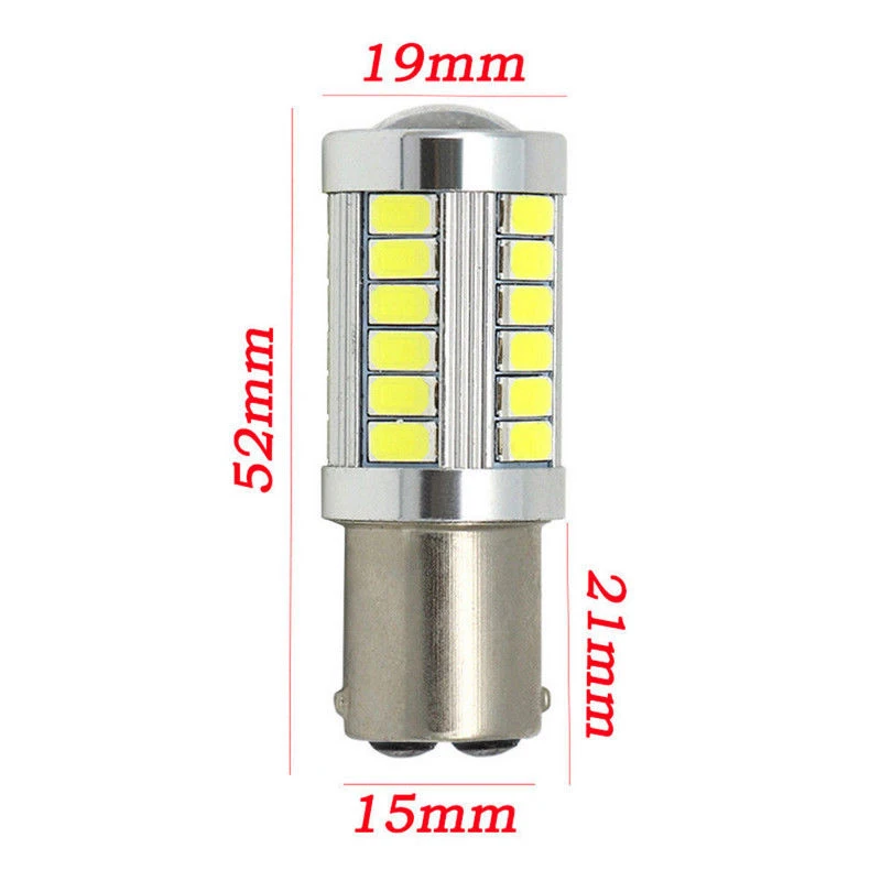 2pcs DC 12V BA15D 1157 33SMD белый светодиодный светильник заднего хода для автомобиля |