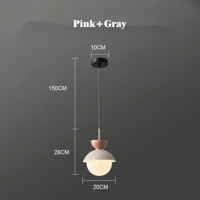 Pink Gray Креативная Подвесная лампа в скандинавском стиле для спальни, цветная лампа для ресторана, столовой, детской комнаты, Подвесная лампа для кафе, бара, магазина, осветительная арматура - Цвет корпуса: Pink Gray