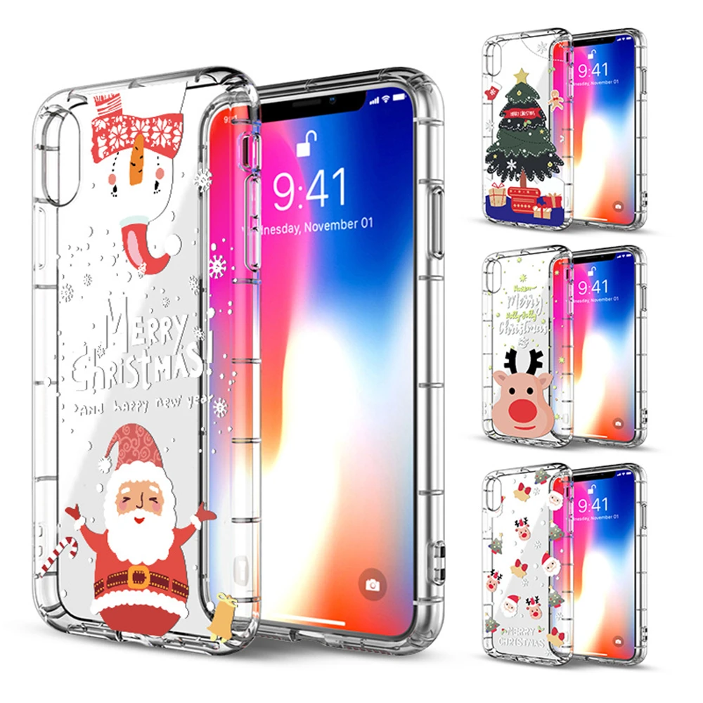 

For iPhone 13 Pro MAX Phone Case TPU All-Inclusive Painted For iPhone 13 Glossy Merry Christmas Soft Shell Anti-fall Phone Cover