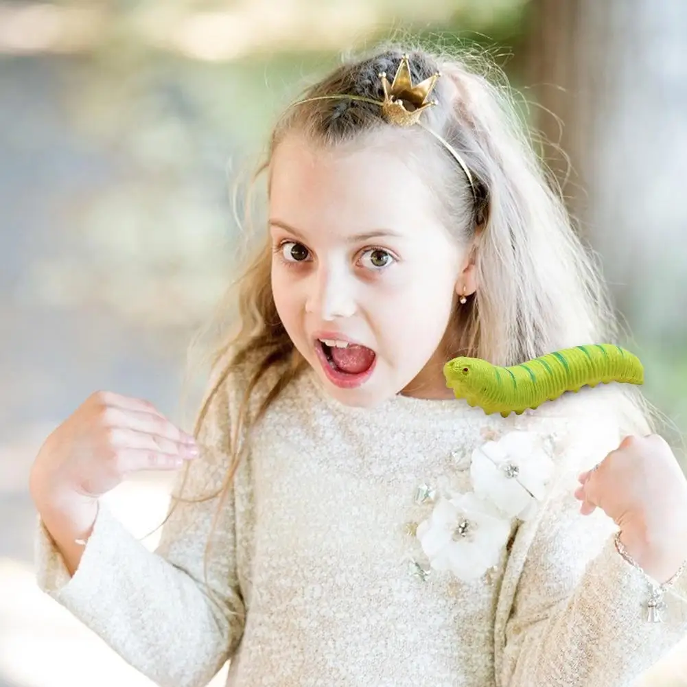 

12pcs/lot PVC Lifelike Simulation Insects Action Figure Toy Caterpillars Gags Funny Toys Day April Worm For Kids Toys Fool's K8B