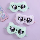 Маска для сна плюшевая в виде панды, мультяшный чехол для глаз, для путешествий, расслабляющий, для сна, затенение глаз, мягкая шелковая