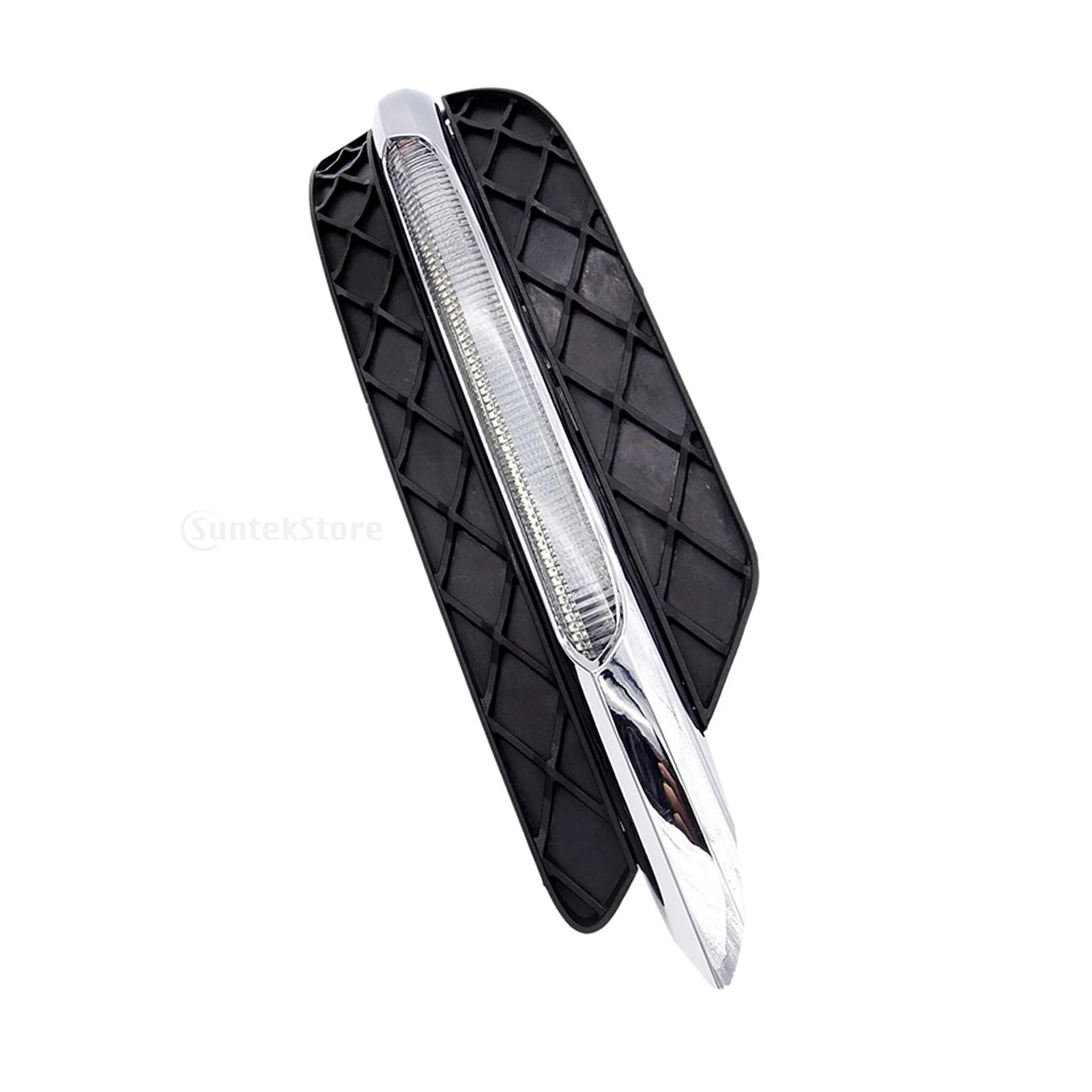 

Pair of Front Bumper Grille with DRL LED Fog Light Lamp for Mercedes- W204