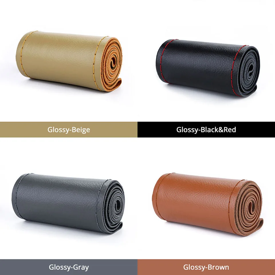 AUTOYOUTH Кожаная оплетка Прошитые вручную Руль крышка четыре сезона общего