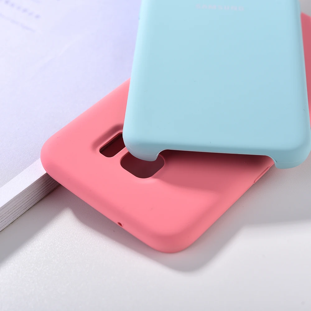 Оригинальный чехол для Samsung S7 Edge из жидкого силикона карамельного цвета Гладкий