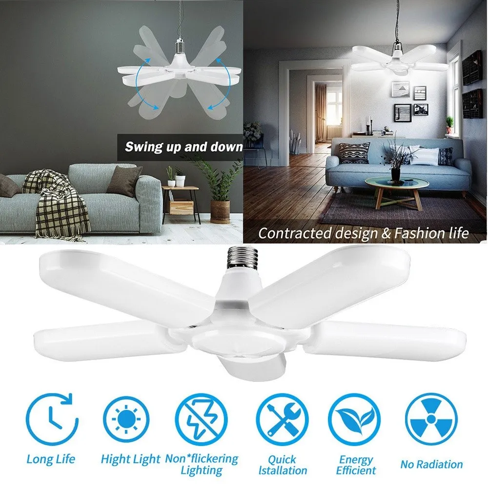 Светодиодный гаражный светильник 85-265 в регулируемый деформируемый потолочный