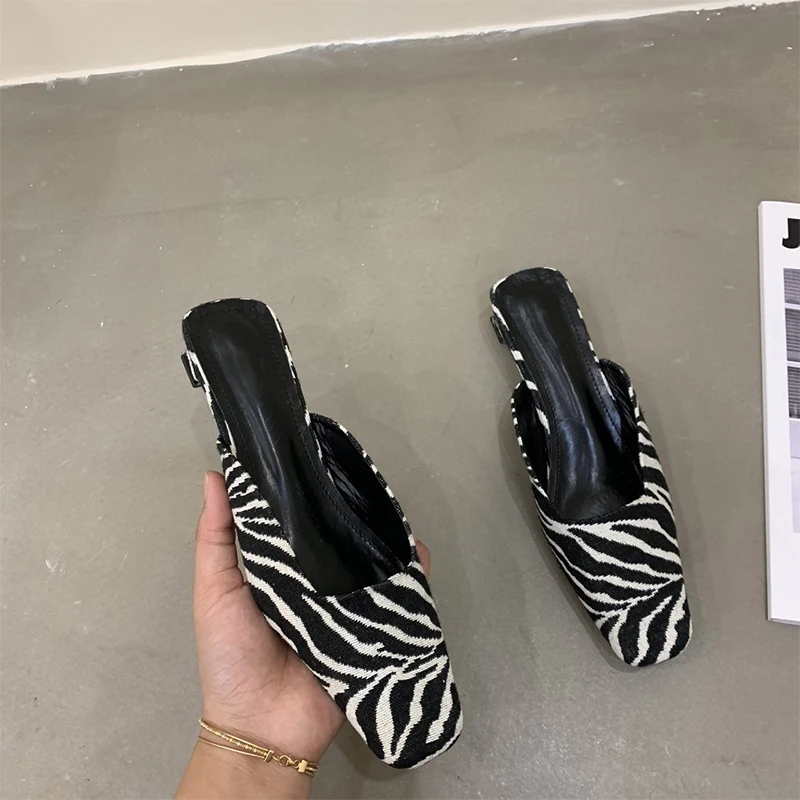 

Шлепанцы женские летние, с квадратным носком, на низком каблуке, 2021