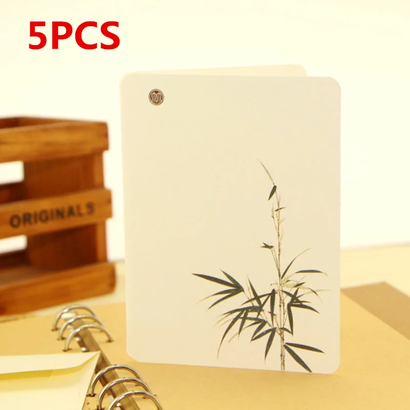 5PCS 5 шт./упак. креативная классическая китайская поздравительная открытка белое сообщение Diy складной День рождения Рождество год День Святого Валентина открытка - Цвет: 5PCS
