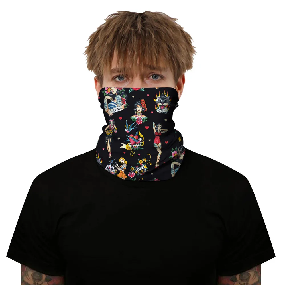 3d шарф в виде цветка черепа бандана для косплея на открытом воздухе Прямая