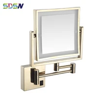 led bathroom mirror sdsn fold bathroom led mirrors wall mounted gold led cosmetic mirror quality brass led bath mirrors