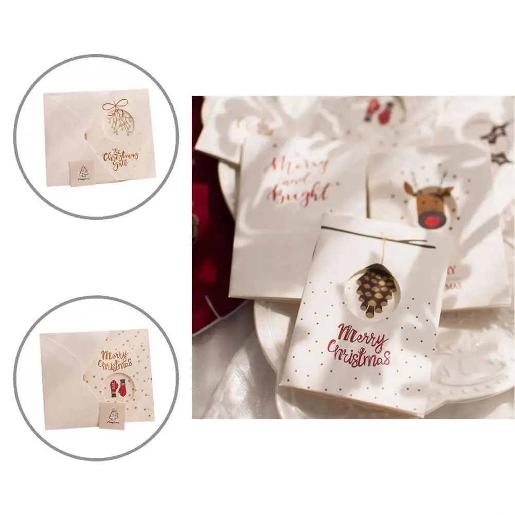 

Foldable 1 Set Novel Exquisite Christmas Festival Card Paper Festival Card Compact for Home