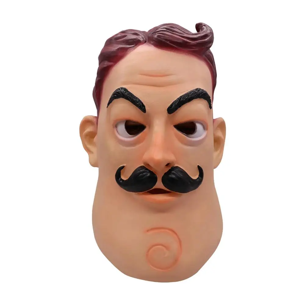 Смешная игра Hello Neighbor Косплэй Маска латекс шлем костюмы на Хэллоуин вечерние