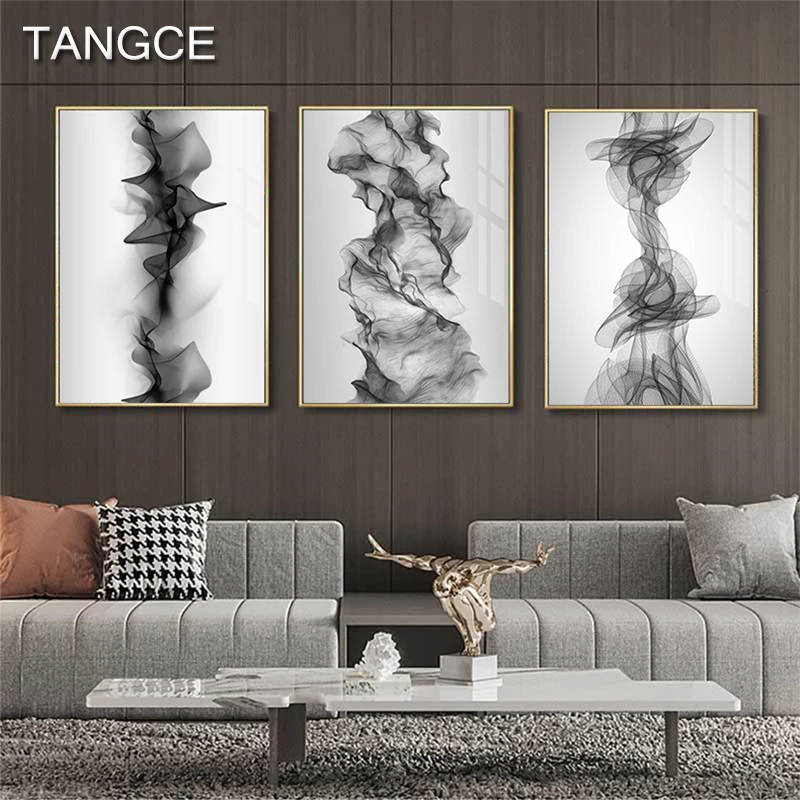 

Modern Simplicity Black White Gray Line Canvas Poster N Print Nordic Creative Wall Art Painting Abstract Picture Room Decoation