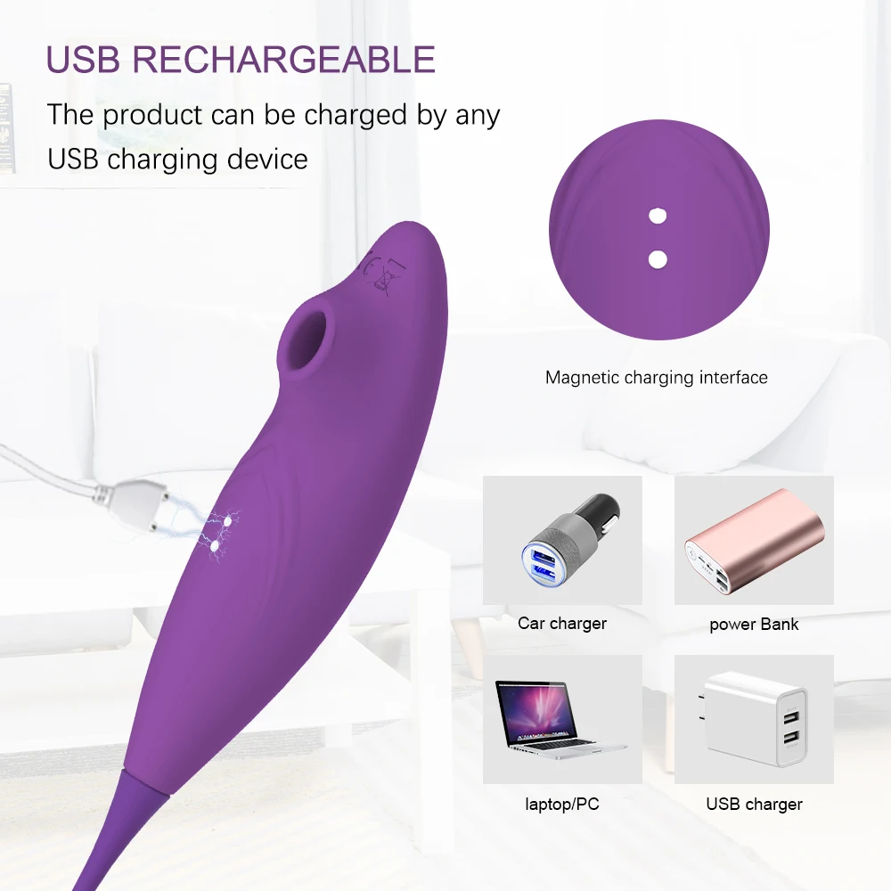 Мощный вагинальный вибратор на присоске для орального секса стимулятор секс