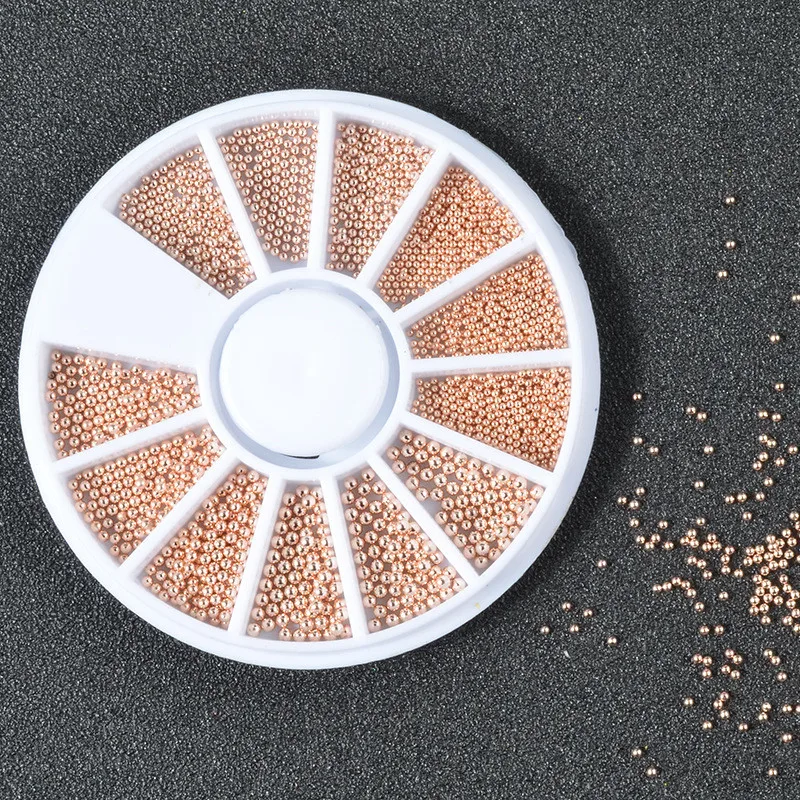 Rose Gold Silver Gold Nail Decorated Steel Ball Round Accessories Manicure Nail Art for DIY#S-J117