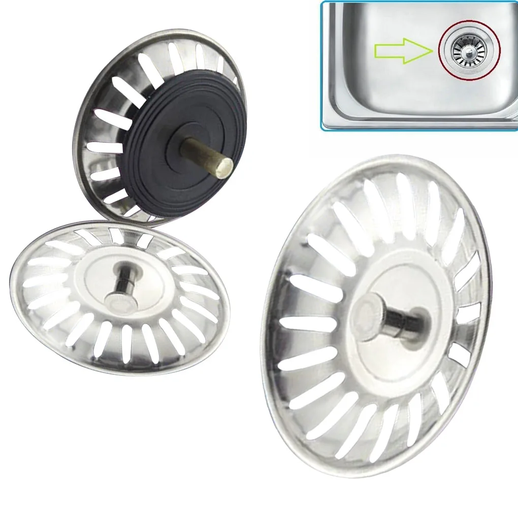 

Household Stainless Steel Sink Filter Kitchen Sink Drain Strainer Cover Bathroom Washroom Sink Basin Strainer Accessories