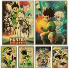 Плакаты и принты аниме Hunter X Hunter в стиле ретро, Картина на холсте, кофейня, украшение для дома, настенные художественные картины