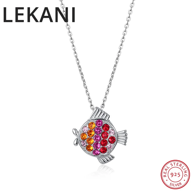 Подвеска в виде рыбы из австрийских кристаллов женская бижутерия серебра 925