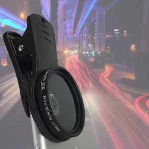 37mm adjustable neutral density clip on nd2 nd400 cell phone camera filter lens for iphone huawei samsung android ios mobile free global shipping