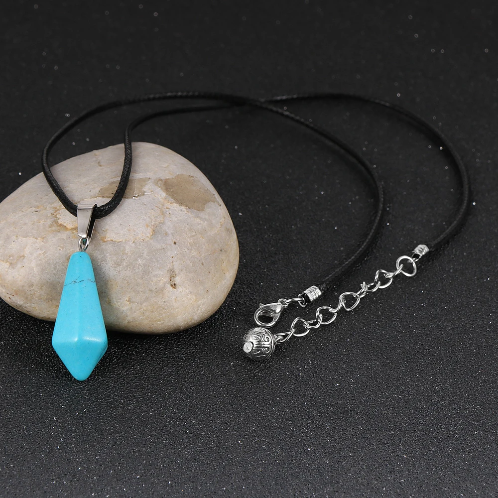 Женский и мужской кулон из натурального камня с шестигранной пулей ожерелье