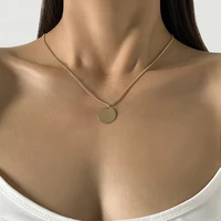 ingemark simple minimalist sequin pendant choker necklace for women men female boho clavicle thin chain jewelry bijoux collares