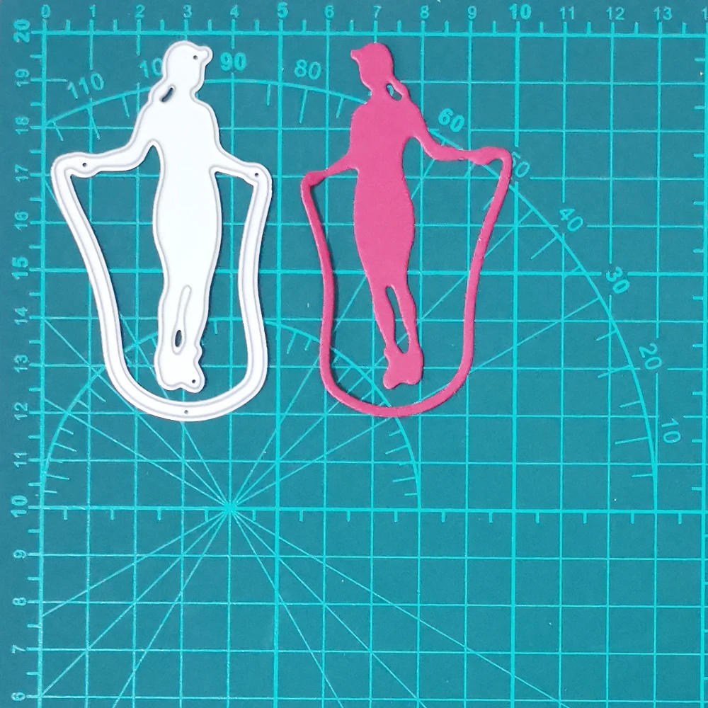 

Cute Girl Play Skipping Rope Metal Cutting Dies Real Picture Cut Die Scrapbook Paper Craft Knife Mould Blade Punch Stencils Dies