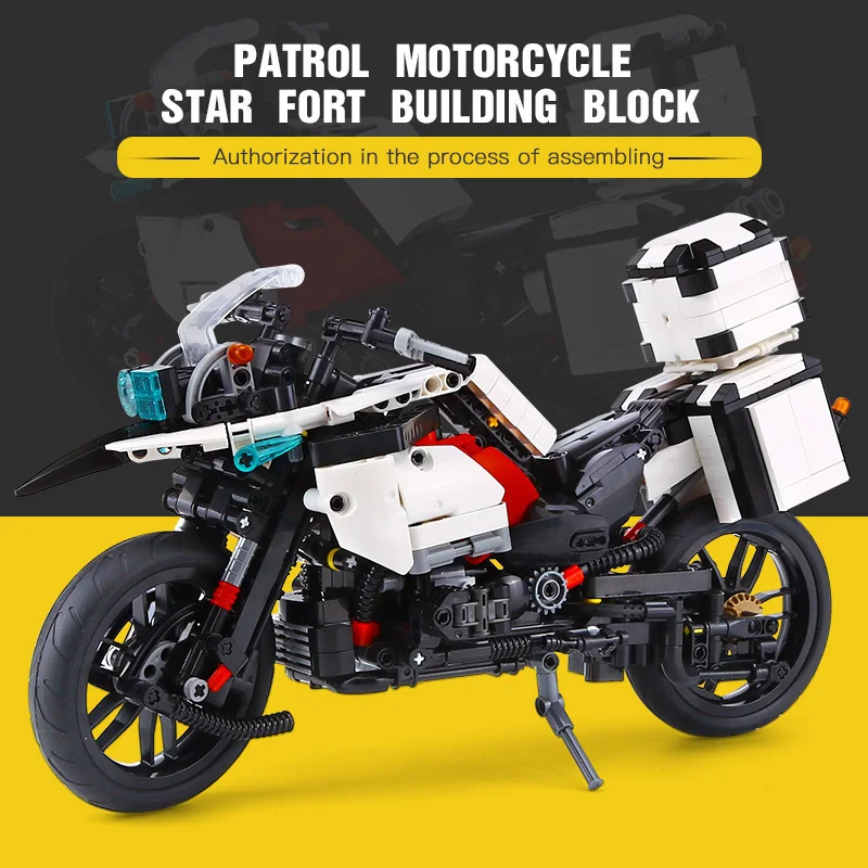 Technic MOC R 1200 GS Patrol мотоцикл строительные блоки наборы кирпичи классическая модель