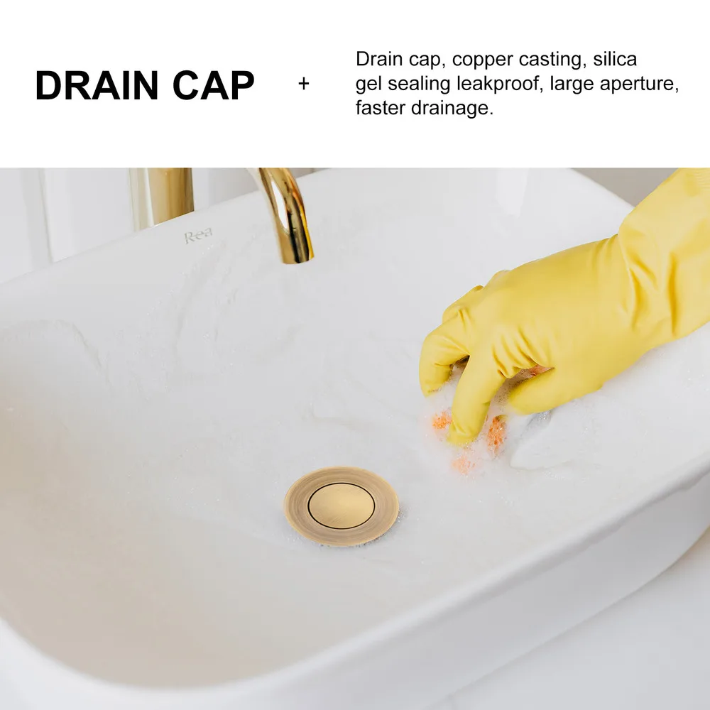 

1pc Practical Drain Filter Washbasin Drainer Bathroom Sink Drain Plug (Golden)