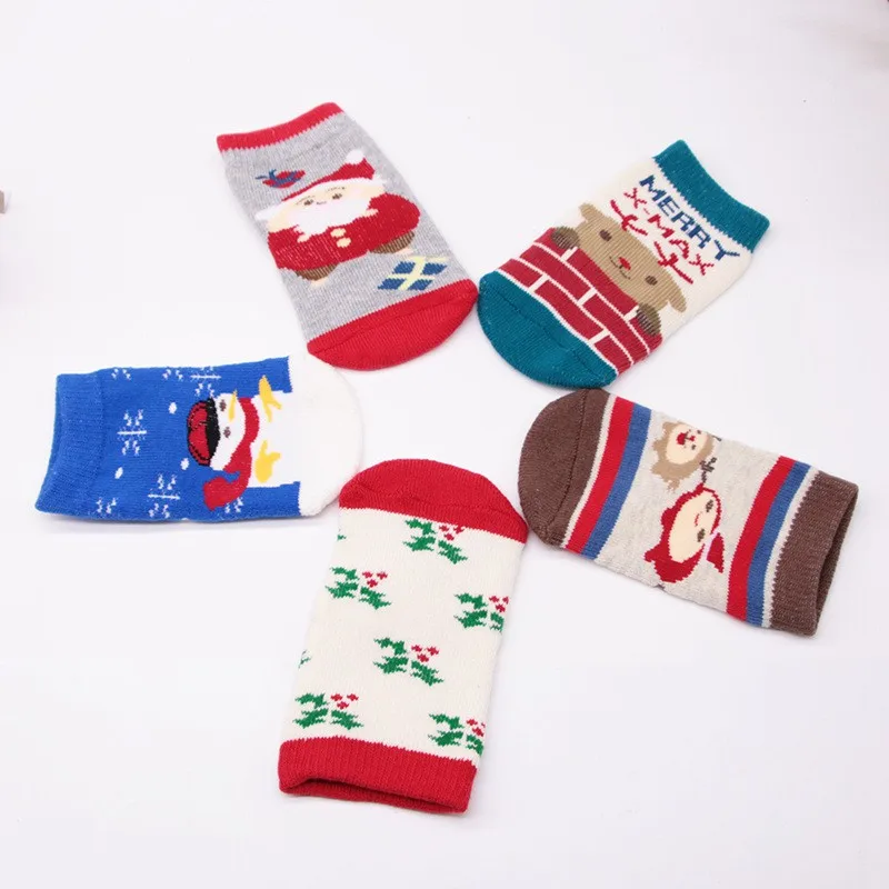 Baby Boys Girls Thickening Cotton Heart Print Cartoon Anti-slip Floor Socks Hot Newborn Winter Autumn Warm Soft Clothes Socks