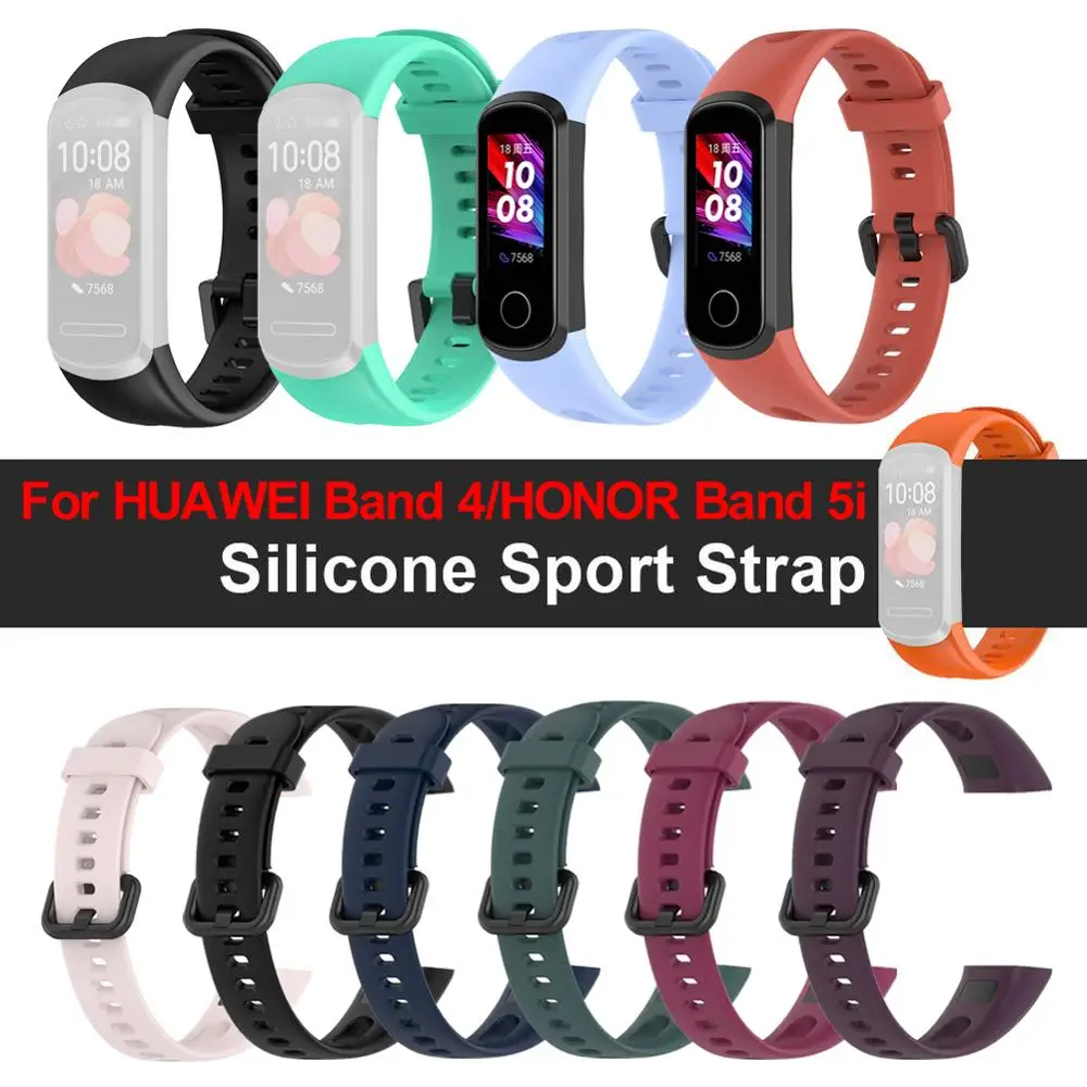 

Soft Sports Silicone Strap Replacement Watch Band for HUAWEI Band 4 / Honor Band 5i Smart Watch Accessories