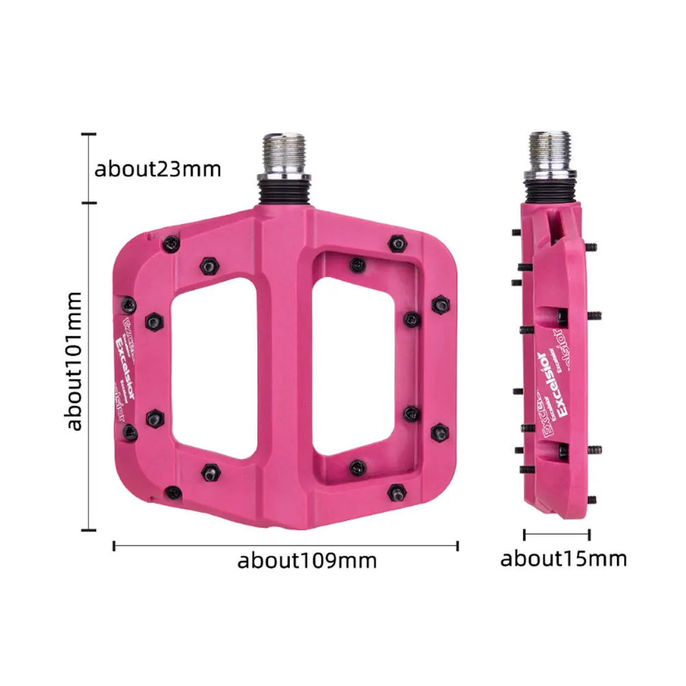 

Bike Pedals Nylon Fiber Anti Slip Durable Mountain Bike Flat Pedals Bicycles Flat Pedals for MTB Mountain Bike Road Bicycle