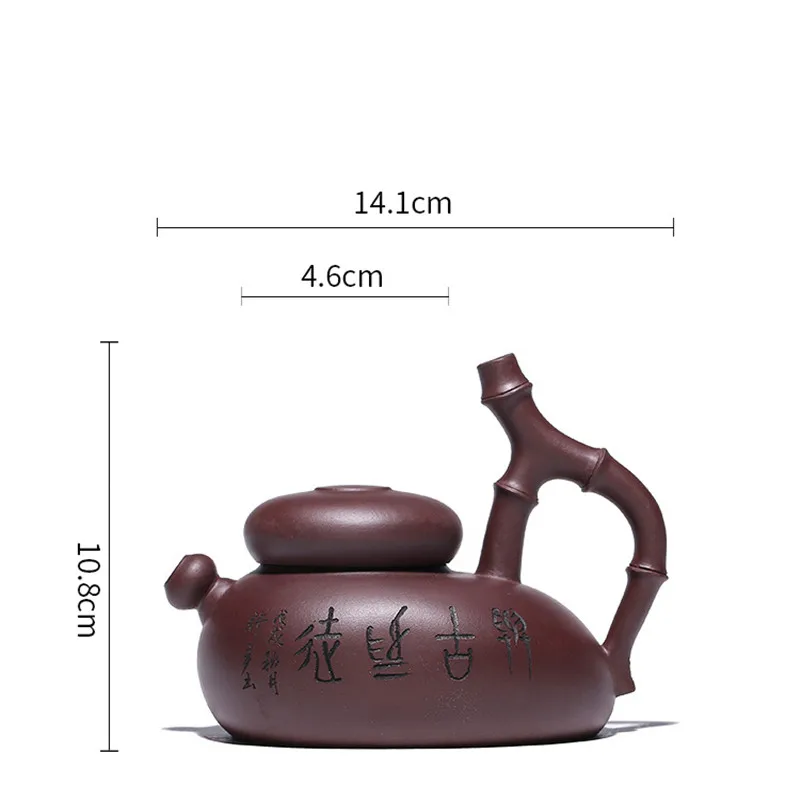 

Yixing Creative Purple Clay Teapot Handmade Bamboo Shape Chinese Kungfu Tea Pot 300ml Tea Kettle Best Gift