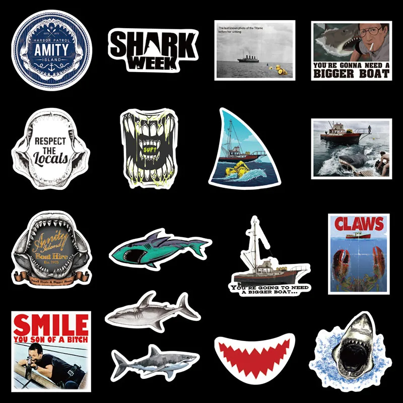 50 шт. челюсти плакат Shark классические фильма ужасов для автомобиля холодильник