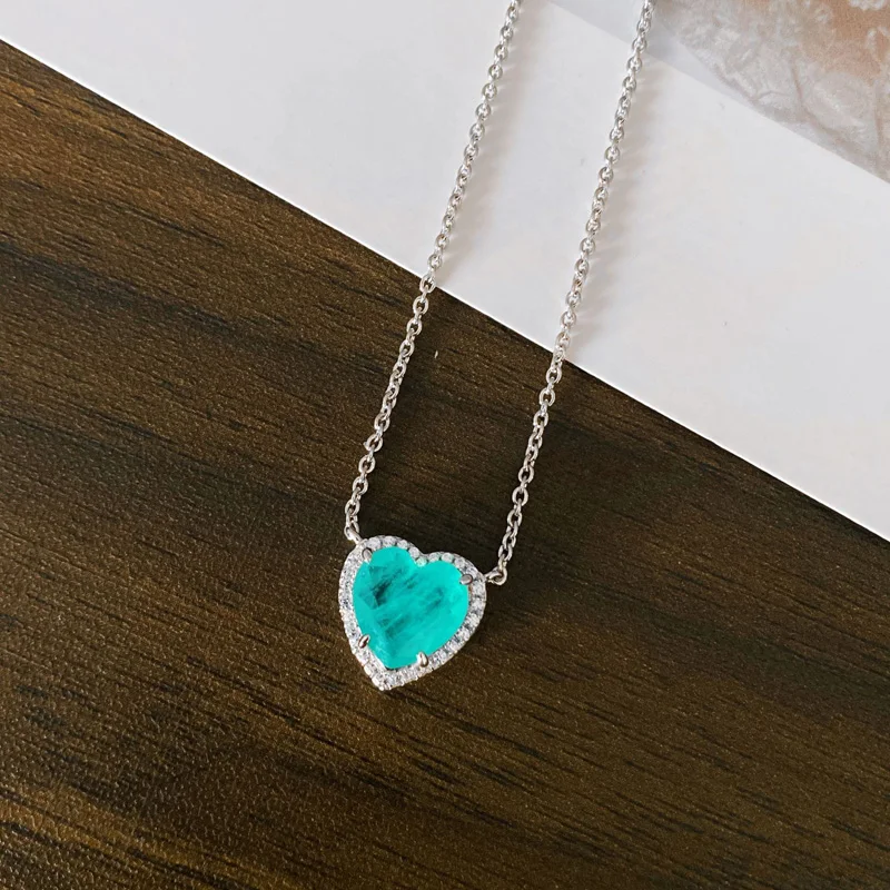 Knobspin 100% 925 стерлингового серебра 2021 модная одежда с сердечками Турмалин любовь к