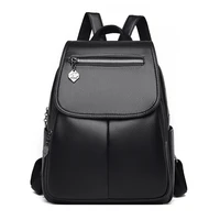 women pu leather backpack shoulder bag for teenage girls multi function bagpack ladies school backpack