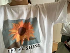 Женская футболка с принтом подсолнуха LET ME SHINE, летняя футболка в стиле Харадзюку, арадзюку, ольччан, с принтом подсолнуха