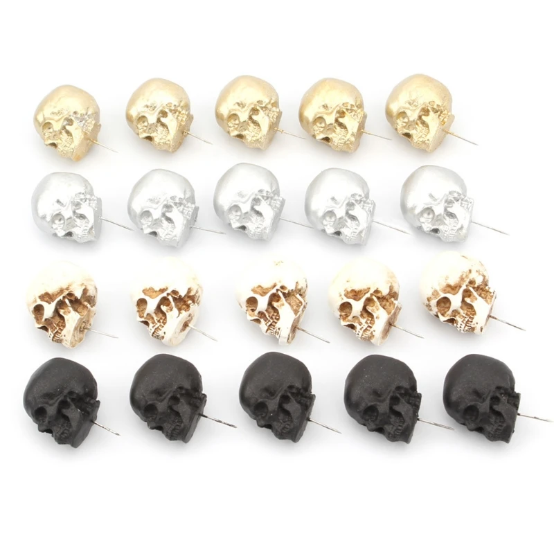

5pcs/box Resin Skull Thumbtack Drawing Pins Pushpin Board Photo Wall Map Markers B95C