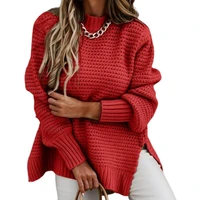 stylish women sweater knitted knitwear pure color knitting pullover pullover pullover