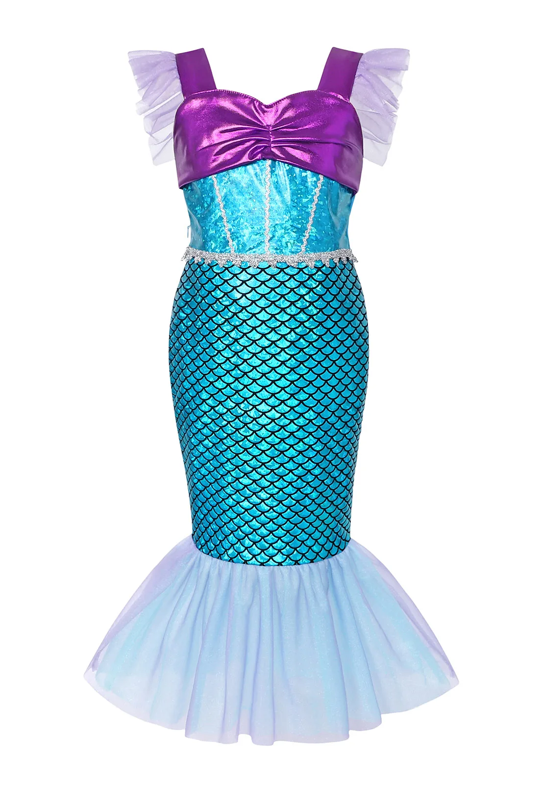 

Christmas Cosplay Mermaid Princess Purple Dress Summer New Girls Suspender Performance Dress Princess Skirt Children's Dress