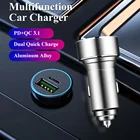 Автомобильное зарядное USB-устройство со светодиодной подсветкой, устройство для быстрой зарядки телефона, прикуривателя, для iPhone mini Pro, X, Xiaomi Mi, Redmi, Huawei, Samsung